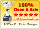 ACDSee Pro Photo Manager - Clean & Safe award